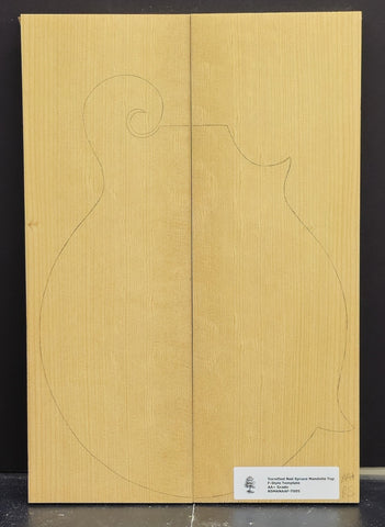 RED SPRUCE Bearclaw Torrefied Mandolin Top Luthier Tonewood Wood RSMANAAF-T005