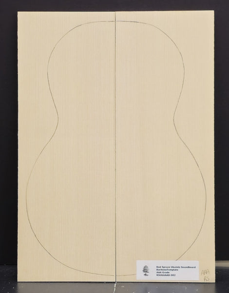 RED SPRUCE Ukulele Soundboard Luthier Tonewood Wood RSUKAAAB-002