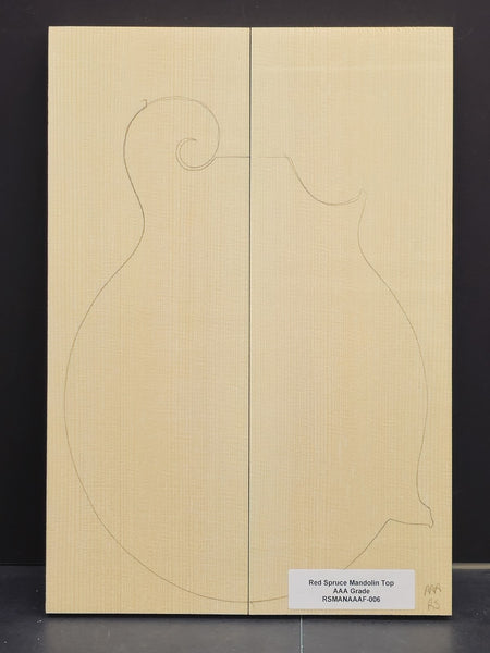 RED SPRUCE Mandolin Carve Top Luthier Tonewood Wood RSMANAAAF-006