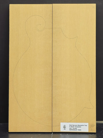 RED SPRUCE Torrefied Mandolin Carve Top Luthier Tonewood Wood RSMANAAF-T005